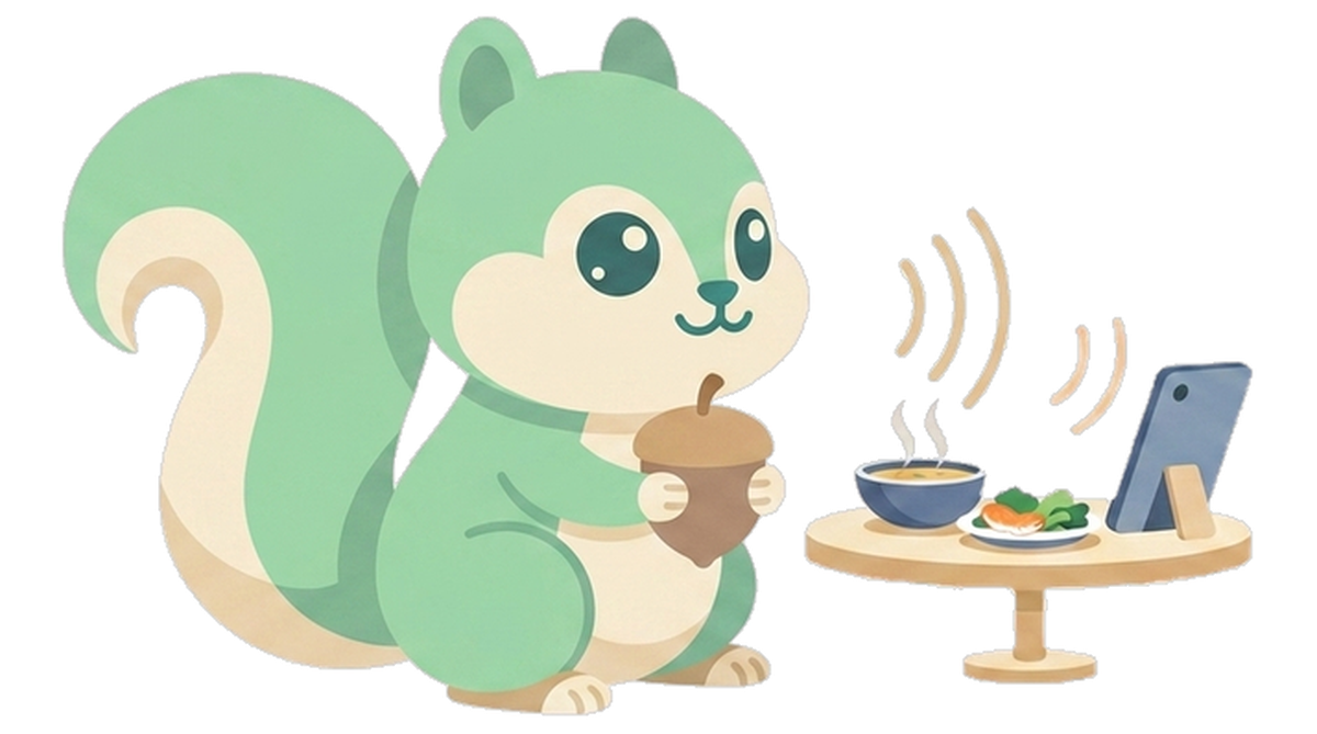 Besli, the Besly squirrel, logging a meal by voice