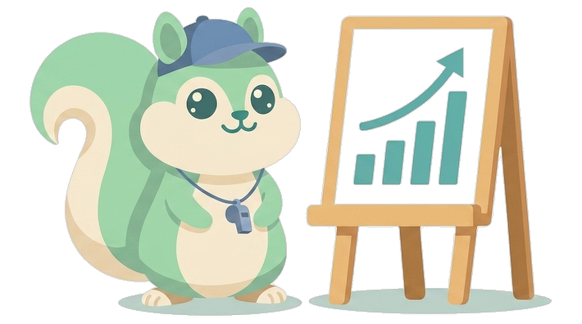 Besli as a coach with a progress chart